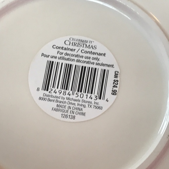 Oversized holiday Christmas Ceramic Candy Cup/Bowl - Picture 9 of 10